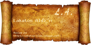 Lakatos Alán névjegykártya