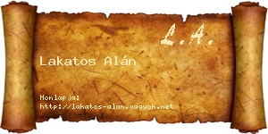 Lakatos Alán névjegykártya